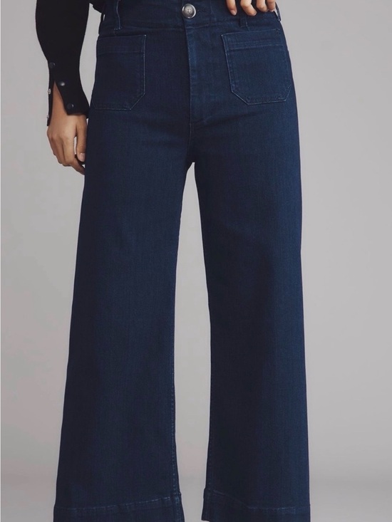 Maeve Denim - NWOT - Anthropologie Maeve Dark Blue Wide-Leg Cropped Women’s Jeans Size 29